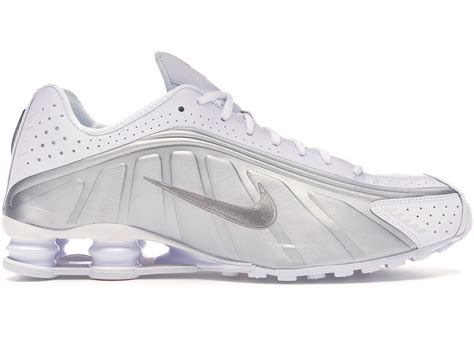 white metallic silver shox